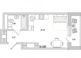 Квартира на продажу студия, 27.9 м2, поселок Бугры