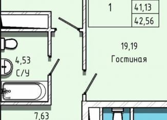 Продаю 1-комнатную квартиру, 42.6 м2, Нальчик, Московская улица, 1к2, район Предгорный