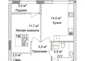 1-ком. квартира на продажу, 39.1 м2, Нижегородская область, улица Сеченова