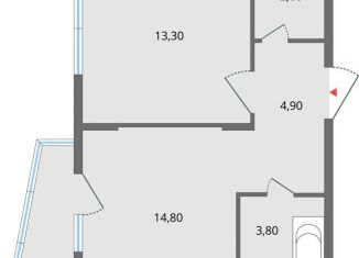 Продаю двухкомнатную квартиру, 41.6 м2, Липецк, ЖК Атмосфера, улица Ф.С. Игнатьева, 33к1