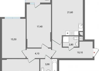 4-комнатная квартира на продажу, 96.4 м2, Липецк, ЖК Атмосфера