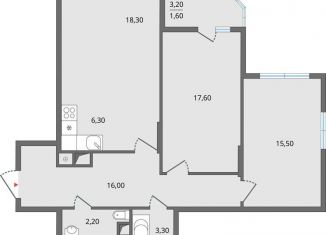 Продажа 3-ком. квартиры, 83.6 м2, Липецк, ЖК Атмосфера