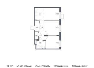 Продам двухкомнатную квартиру, 56.8 м2, Московская область, жилой комплекс Горки Парк, к3.2