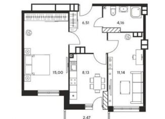 Продам 2-комнатную квартиру, 47.7 м2, Ростов-на-Дону, Ашхабадский переулок, 2/46, ЖК Ленина, 46