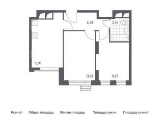 Продается 2-ком. квартира, 49.8 м2, Московская область, жилой комплекс Спутник, к15