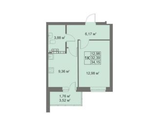Продам 1-комнатную квартиру, 35.9 м2, Верхняя Пышма