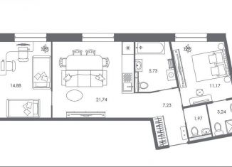 Продажа двухкомнатной квартиры, 66 м2, Санкт-Петербург, метро Петроградская