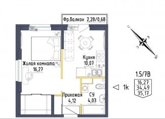 Продажа однокомнатной квартиры, 36.7 м2, Екатеринбург, ЖК Зеленая Горка, Тюльпановая улица, 13