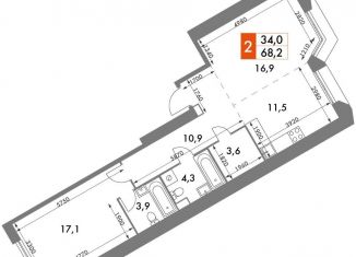 Продаю 2-комнатную квартиру, 68.2 м2, Москва, ЖК Архитектор