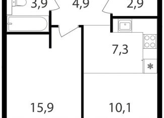 Однокомнатная квартира на продажу, 45 м2, Москва, жилой комплекс Петровский Парк 2, к1, метро Динамо