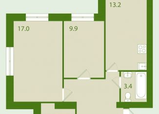 Продам 2-комнатную квартиру, 59.4 м2, Ростовская область, Центральная улица, 7к2