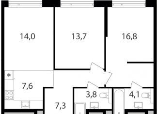 Продается двухкомнатная квартира, 67.3 м2, Москва, жилой комплекс Петровский Парк 2, к1, САО