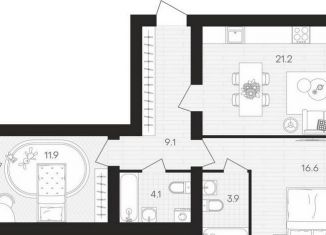 Продам 2-комнатную квартиру, 69.9 м2, посёлок Мичуринский, Выставочная улица