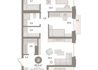 2-комнатная квартира на продажу, 83.1 м2, Москва, метро Фонвизинская