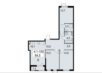 Продается 3-ком. квартира, 84.5 м2, Москва, район Южное Бутово