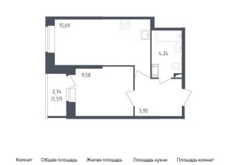 Продается 1-комнатная квартира, 36.8 м2, Санкт-Петербург, метро Рыбацкое, жилой комплекс Живи в Рыбацком, 5