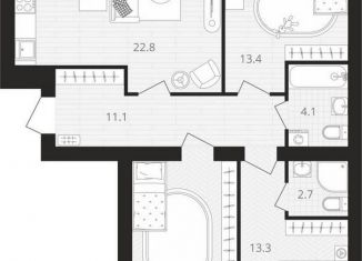 Продается 3-комнатная квартира, 83.4 м2, посёлок Мичуринский, Выставочная улица