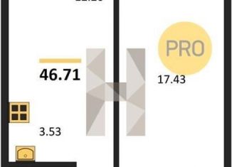 Продаю двухкомнатную квартиру, 46.7 м2, Новосибирск, метро Площадь Маркса, улица Забалуева, с11