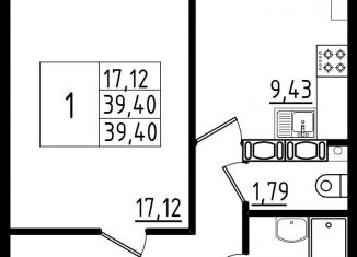 Продажа 1-ком. квартиры, 39.4 м2, Ленинградская область