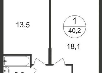 Продажа 1-ком. квартиры, 40.2 м2, Москва, 7-я фаза, к2