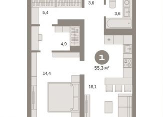 1-ком. квартира на продажу, 55.3 м2, Москва, метро Стахановская