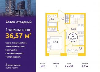 Продаю 1-комнатную квартиру, 36.6 м2, Екатеринбург, улица Репина, 111, метро Геологическая