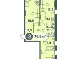 3-ком. квартира на продажу, 76.8 м2, Красноярский край