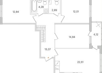 Продажа трехкомнатной квартиры, 84.6 м2, Ленинградская область