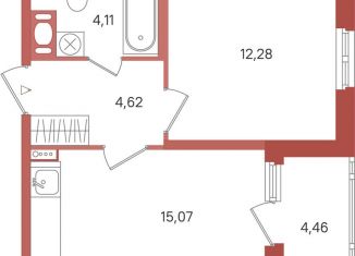 Продам однокомнатную квартиру, 38.3 м2, Ленинградская область