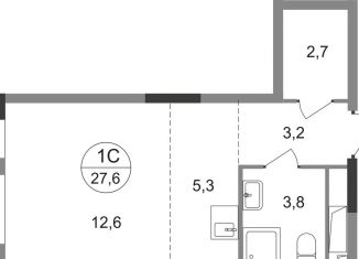 Продажа квартиры студии, 27.6 м2, Московский, ЖК Первый Московский