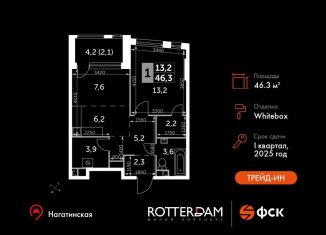 Продажа 2-ком. квартиры, 46.3 м2, Москва, Варшавское шоссе, 37Ак2, район Нагатино-Садовники