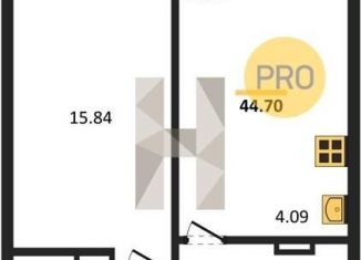 Продается 2-комнатная квартира, 44.7 м2, Новосибирск, улица Забалуева, с10