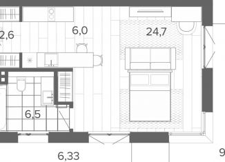 Продается 1-комнатная квартира, 44.4 м2, Алтайский край, Змеиногорский тракт, 35Бк2