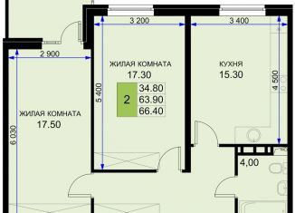 Продаю 2-ком. квартиру, 66.4 м2, Краснодарский край, Казачья улица, 6к2