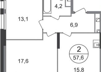 Продаю 2-комнатную квартиру, 57.6 м2, Московский, ЖК Первый Московский