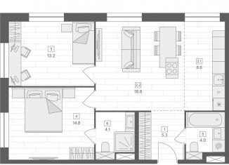 Продаю 2-комнатную квартиру, 68.8 м2, Москва, ЦАО, Верхняя Красносельская улица, 19с2