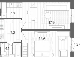 Продам двухкомнатную квартиру, 52.4 м2, Алтайский край, Змеиногорский тракт, 35Бк2