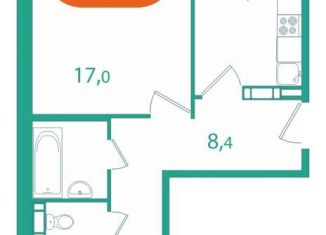 Продается 2-ком. квартира, 56.9 м2, поселок Зональная Станция