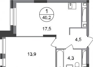 Продам 1-комнатную квартиру, 40.2 м2, Москва