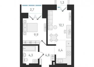 Продаю 2-ком. квартиру, 37.5 м2, Новосибирск, метро Заельцовская, жилой комплекс Русское солнце, 3