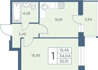 Продам 1-комнатную квартиру, 34.8 м2, Санкт-Петербург, Большой Сампсониевский проспект, 70к2, ЖК Новый Лесснер