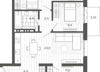 Продам 4-комнатную квартиру, 82 м2, Барнаул, Змеиногорский тракт, 35Бк2, Центральный район