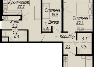 Продается трехкомнатная квартира, 106.1 м2, Санкт-Петербург, набережная реки Карповки, 27В, метро Чкаловская