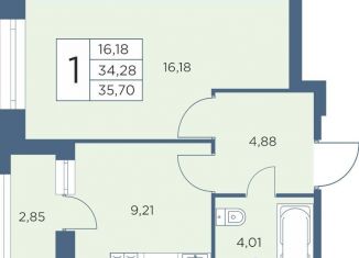 1-комнатная квартира на продажу, 35.4 м2, Санкт-Петербург, метро Лесная, Большой Сампсониевский проспект, 70к5