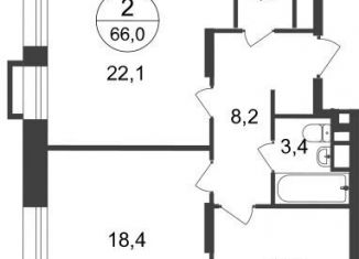 Продам 2-ком. квартиру, 66 м2, Москва, 7-я фаза, к2