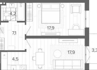 Продаю 2-комнатную квартиру, 52.6 м2, Алтайский край, Змеиногорский тракт, 35Бк2