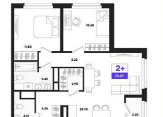 Продается 2-ком. квартира, 73.4 м2, Тюмень