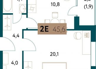 Продажа 2-комнатной квартиры, 45.8 м2, Москва, ЗАО, Винницкая улица, 8к4