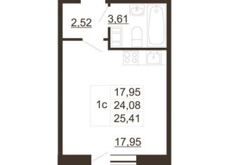 Продается квартира студия, 25.4 м2, Гатчина, улица Хохлова, 16