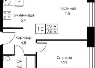 Продам однокомнатную квартиру, 36.8 м2, Москва, ЮЗАО, улица Намёткина, 10Д